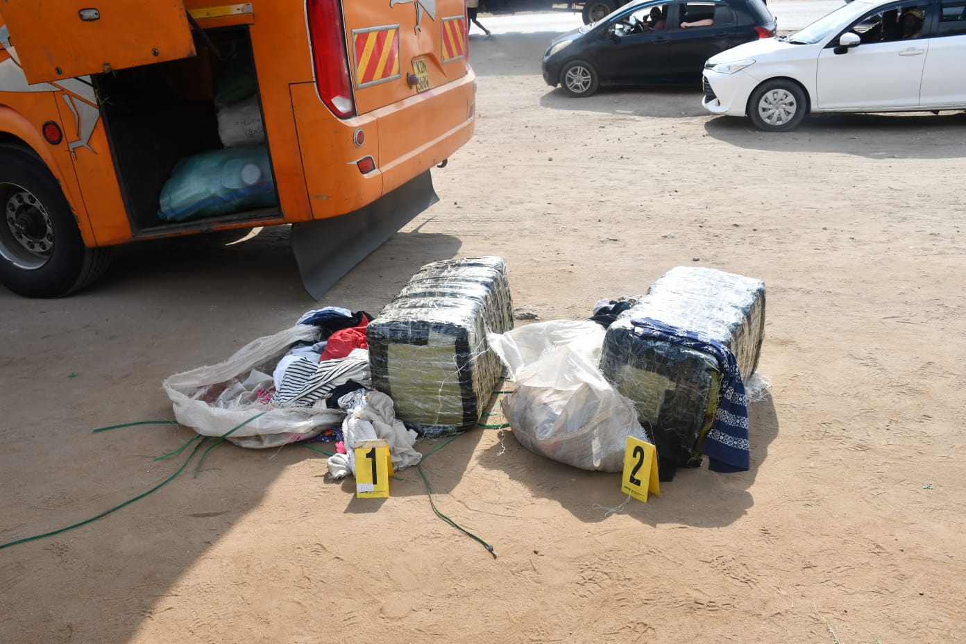 Police intercept Lamu-bound bus, recover bales of cannabis