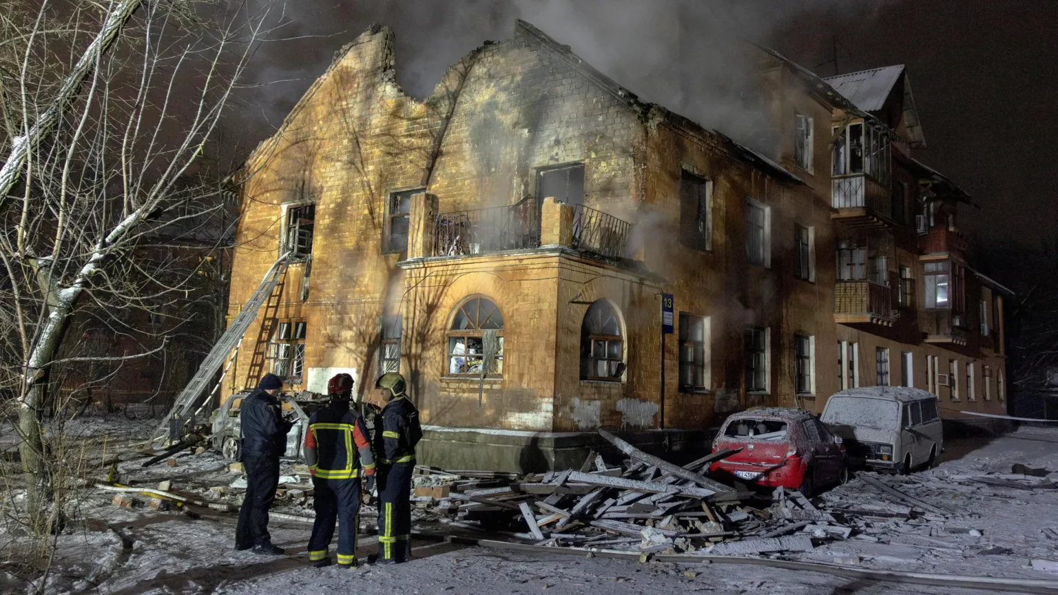 Kyiv and Lviv hit in overnight Russian missile and drone attacks