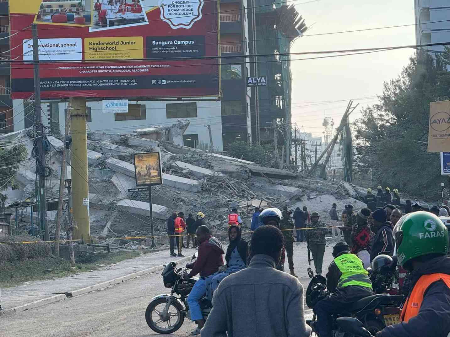 Building under construction collapses in Nairobi's South C