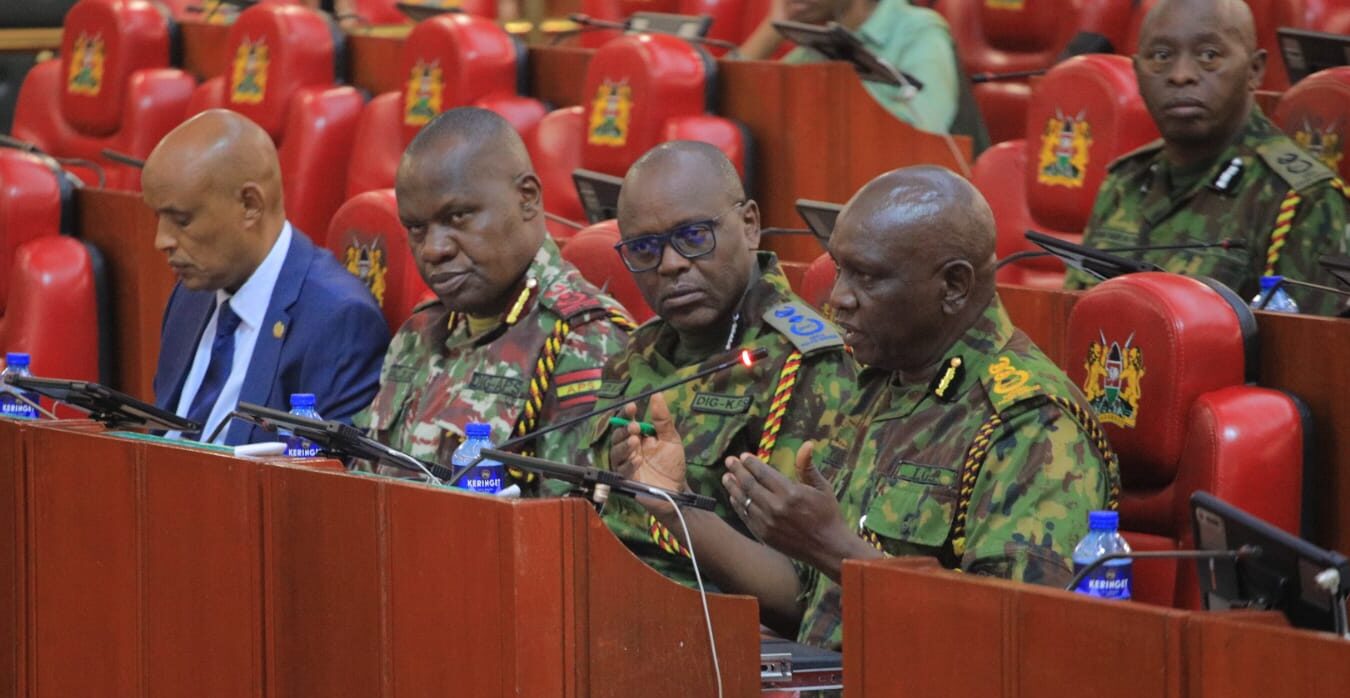 NPS Inspector General Douglas Kanja While appearing before the National Assembly’s Committee on Administration and Internal Security ON 20TH February, 2026. Photo/David Bogonko Nyokang’i.