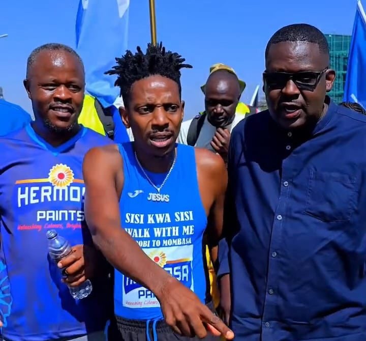 Eric Omondi hits Voi in Nairobi-to-Mombasa charity trek