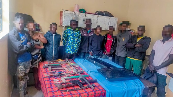 Police raid in South B nets 10 ‘Tokyo Mafias’ suspects, weapons recovered