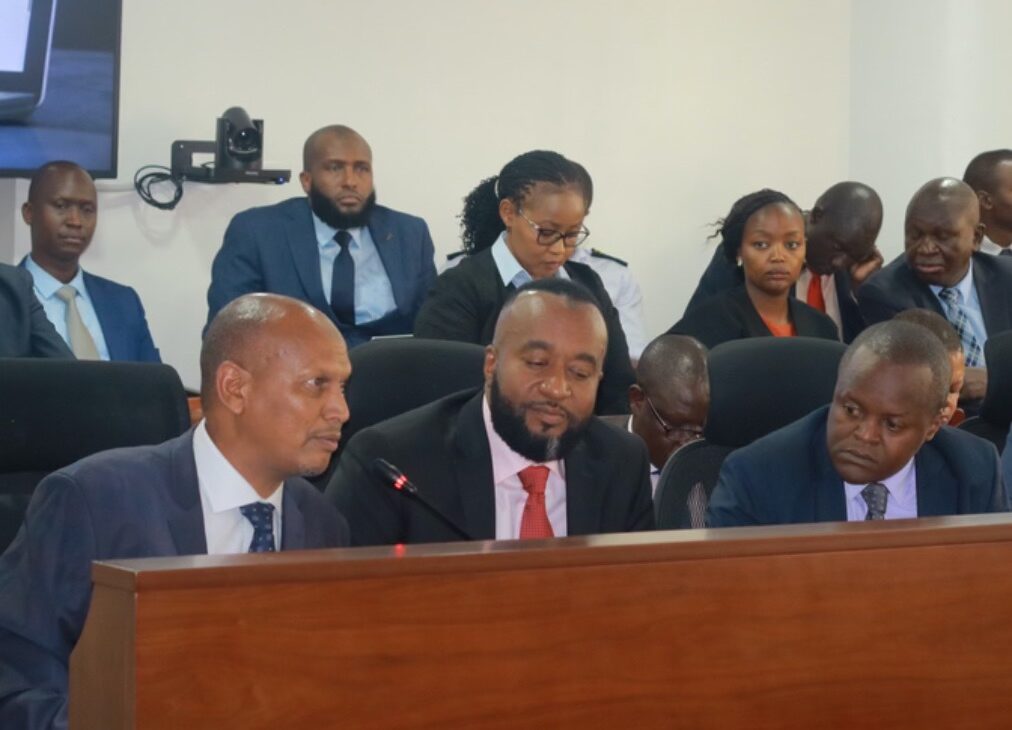 From left the Shipping and Maritime Affairs PS Aden Abdi Millah, CS Mining Hassan Joho and Mining CFO during the Parliamentary Budget policy statement presentation in Parliament on 14th April, 2026. PHOTO/DAVID BOGONKO NYOKANG'I