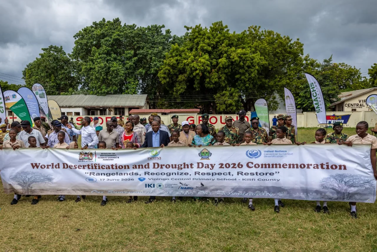 Deputy President Kithure Kindiki during the Global Observance of Desertification and Drought Day in Vipingo, Kilifi County, on June 17, 2026. PHOTO/DPCS