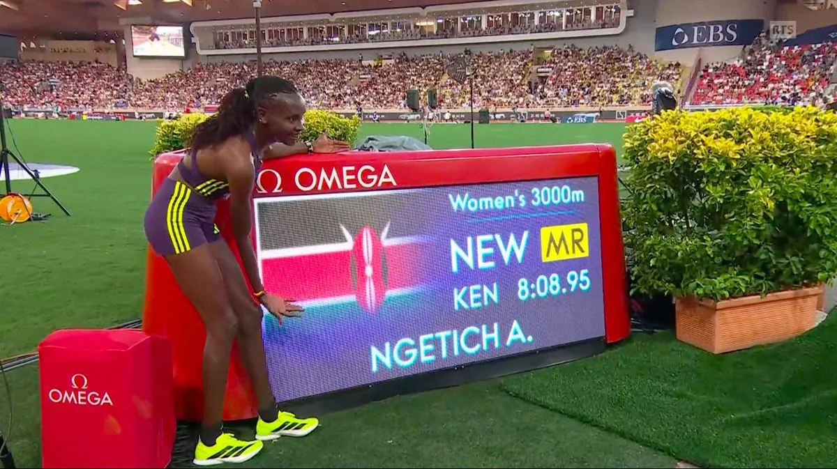 Agnes Ngetich storms to historic Monaco win with world-leading 8:08.95
