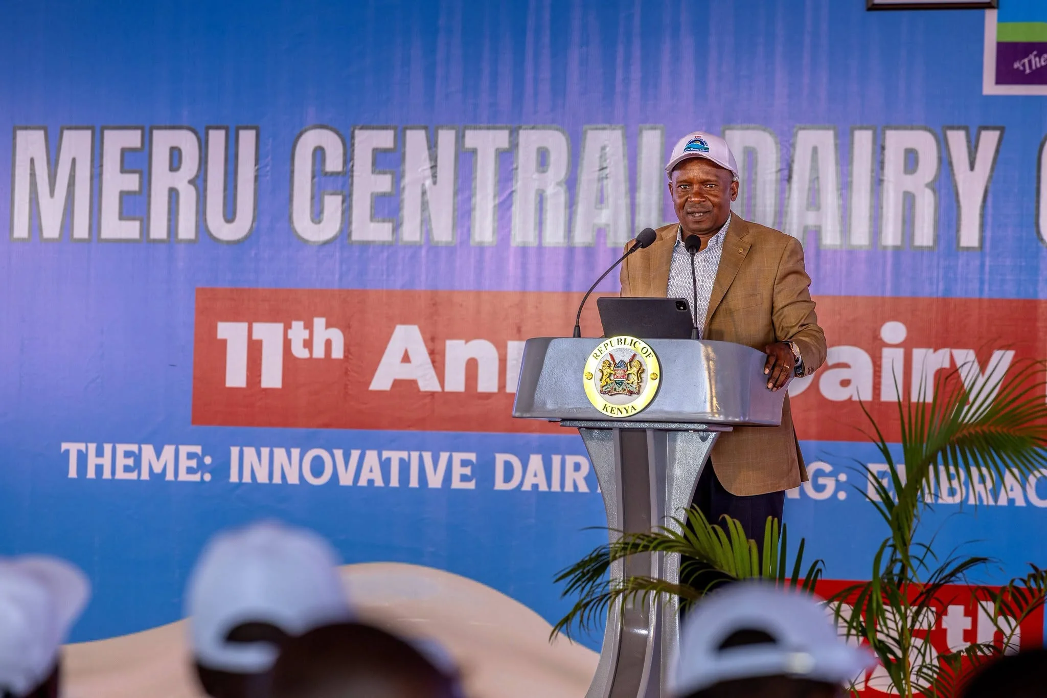 Deputy President Kithure Kindiki speaking on Saturday during the official opening of the Meru Maziwa Millers Animal Feeds Factory in Mitunguu, Meru County. PHOTO/DPCS