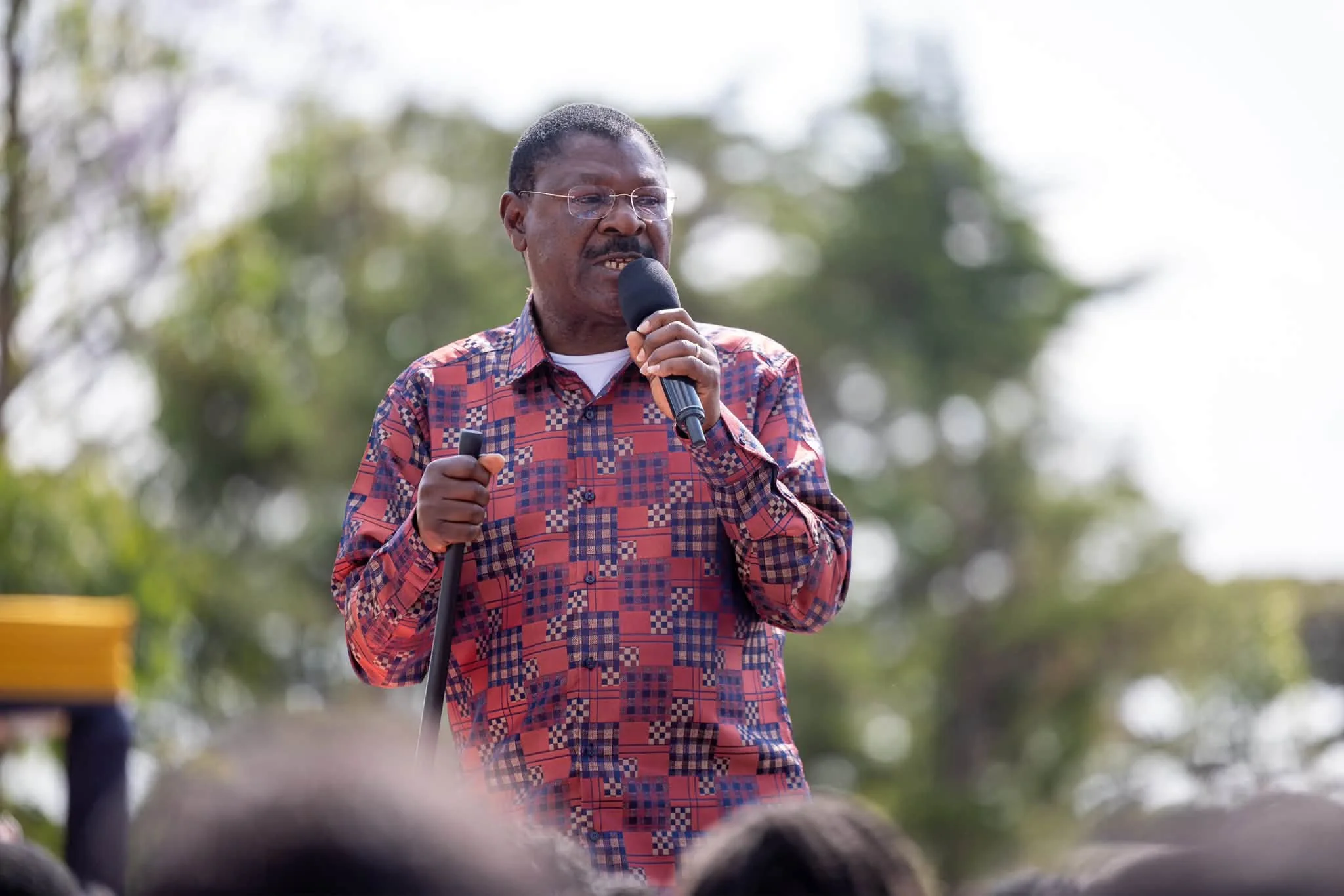National Assembly Speaker Moses Wetang'ula speaking on Saturday during a fundraiser for the Olerai Women Community Based Organization in Oloiborsoito, Kilgoris Constituency, Narok County. PHOTO/SPU.