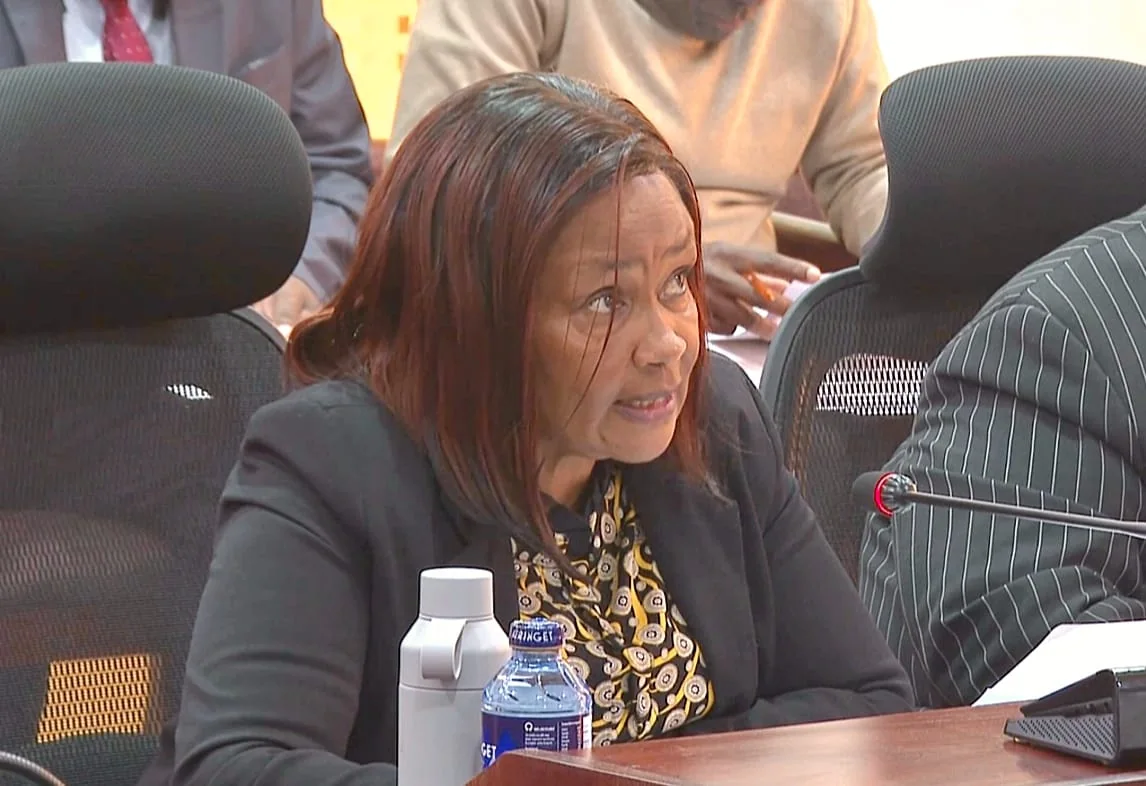 Acting CEO for Teachers Service Commission Evaleen Mitei before the Senate Education Committee on July 29, 2026. PHOTO/DAVID BOGONKO NYOKANG’I