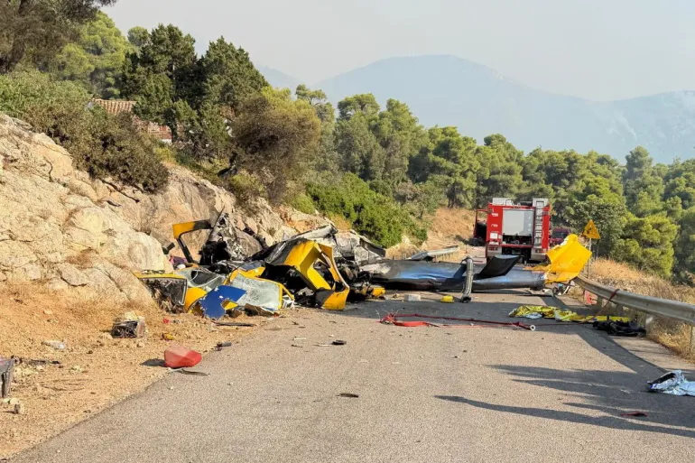 Two crew killed after firefighting helicopters collide in Greece