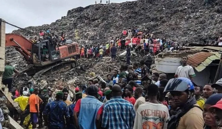 31 killed after rubbish landfill collapses onto homes in Guinea