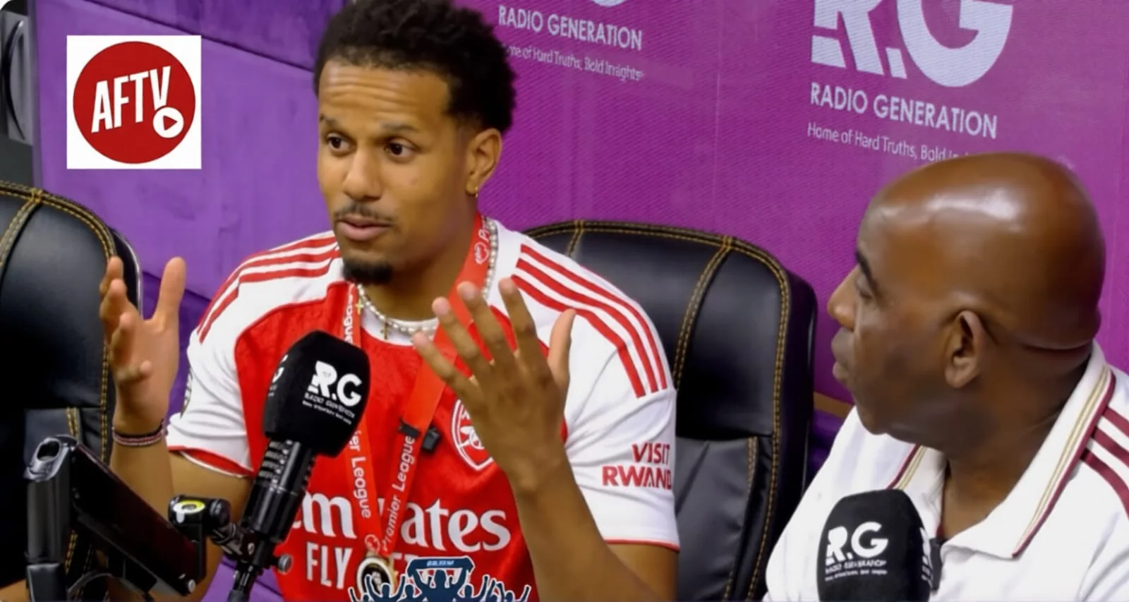 AFTV founder Robbie Lyle(right) with presenter Cecil Thomas (left) during an interviews at Radio Generation on August 1, 2026. PHOTO/SCREENGRAB