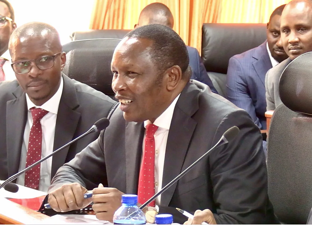 Samburu Governor Lati Lelelit appears before the Senate Committee on Agriculture, Livestock and Fisheries, chaired by Bungoma Senator David Wakoli, in Parliament on 6th August, 2026. PHOTO/DAVID BOGONKO NYOKANG’I