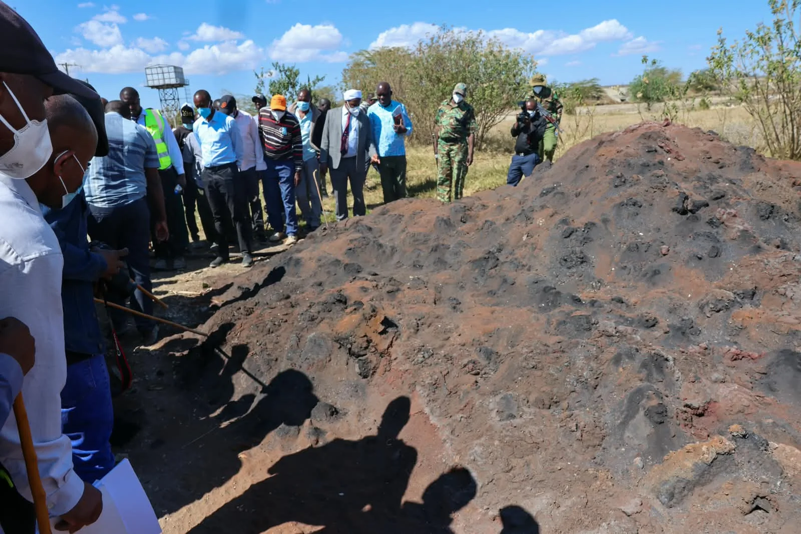 Senators and the Public during the site visit and site investigation at the Environmental Combustion Consultants Limited in Stoni Athi, Kajiado County. PHOTO/DAVID BOGONKO NYOKANG'I
