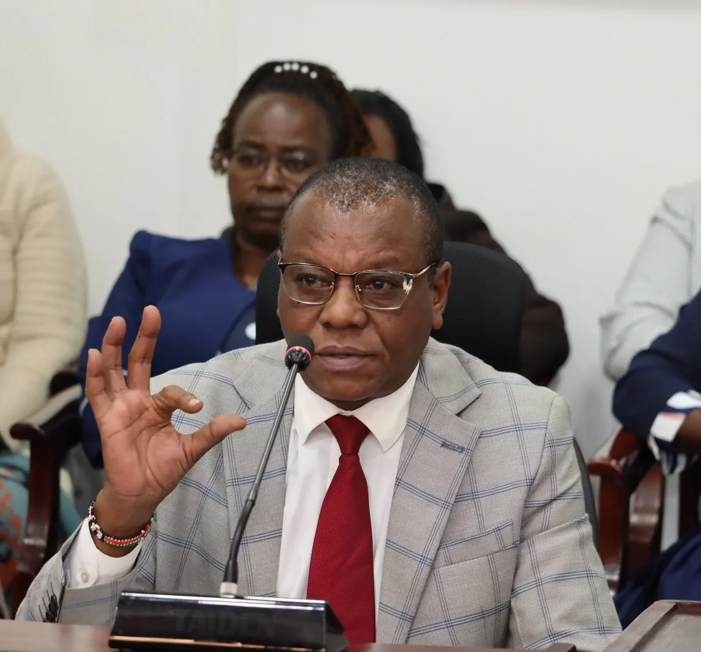 The group of Early Childhood Development Education petitioners led by the lead petitioner Peter Makara appears before the Senate Committee on Labour and Social Welfare, chaired by Julius Murgor in parliament on 10th Sept, 2026. PHOTO/DAVID BOGONKO NYOKANG’I
