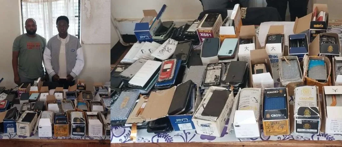 Two arrested as DCI uncovers over 500 phones in Kisii theft racket
