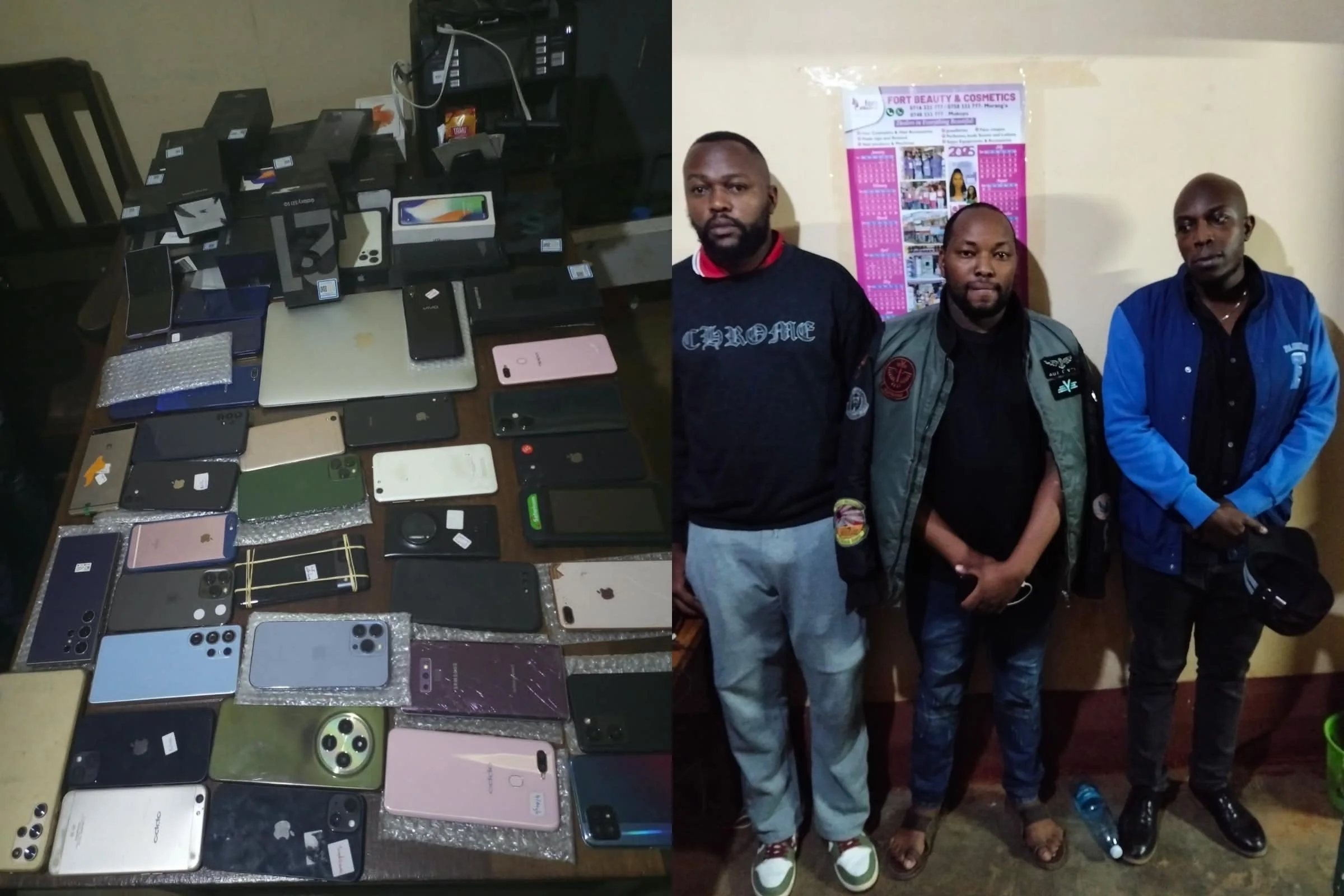 Three arrested in Nairobi as detectives recover 32 suspected stolen phones