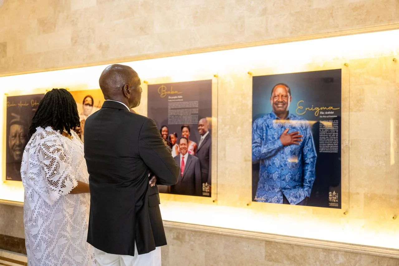 President William Ruto with Mama Id Odinga during the commissioning of the Raila Odinga Mausoleum in Bondo, Siaya, on October 7, 2026.