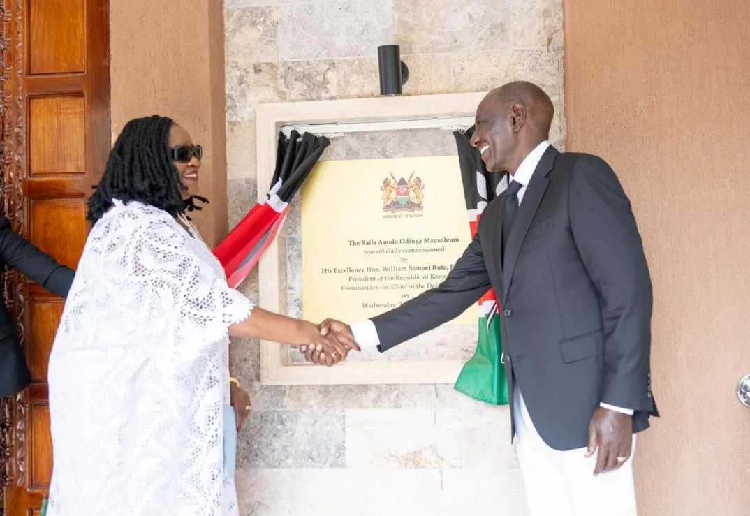 President William Ruto and Mama Ida Odinga unveil the Raila Odinga Mausoleum at Kang’o ka Jaramogi in Bondo, Siaya County, on October 7, 2026.