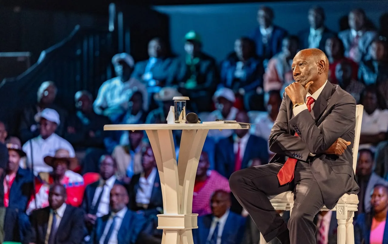 President William Ruto addresses farmers during the Agriculture and Food Security town hall at Jamhuri Park, Nairobi on October 8, 2026.