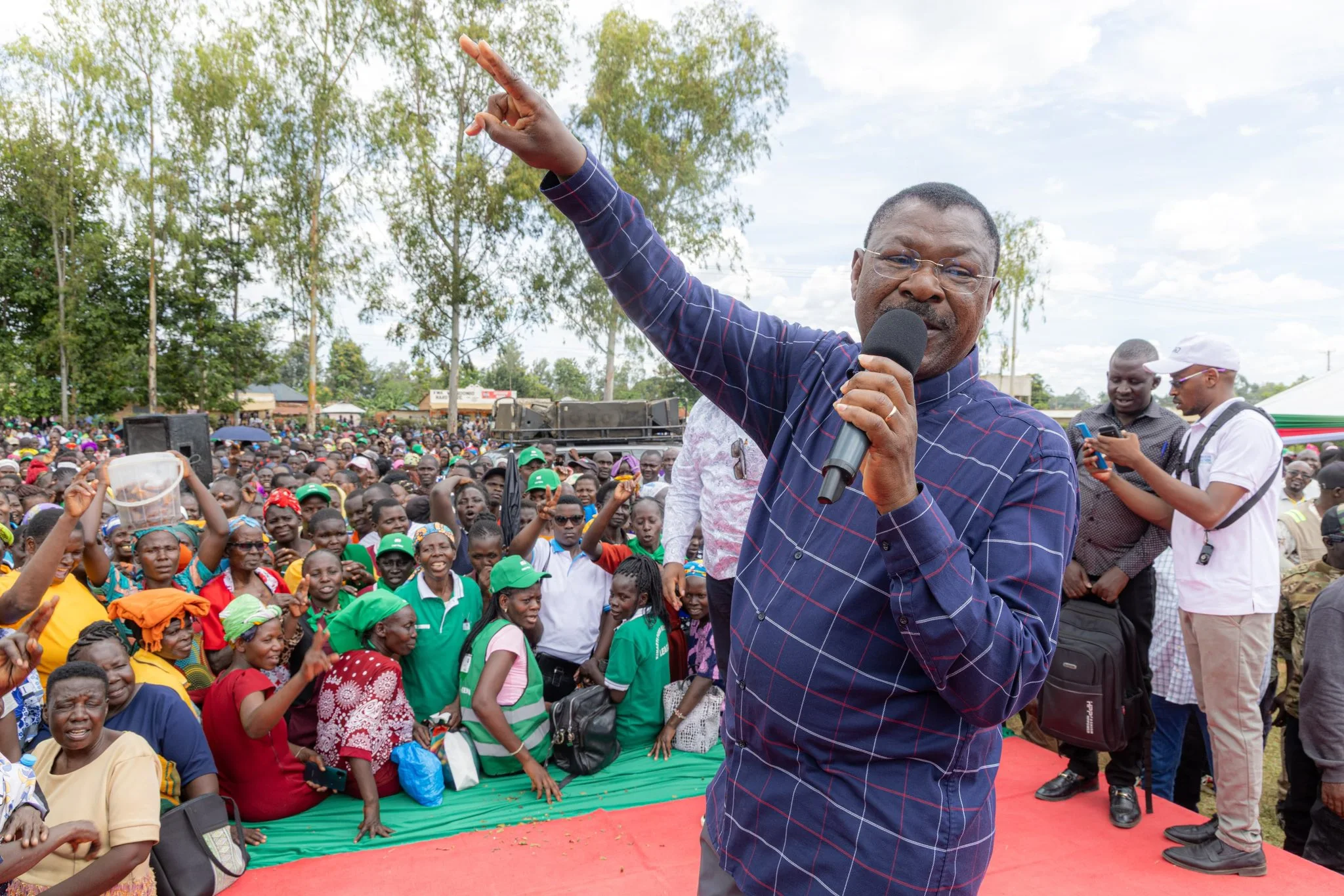 National Assembly Speaker Moses Wetang'ula speaking at Kimaeti Primary School in Bumula Constituency, Bungoma County on October 9, 2026.