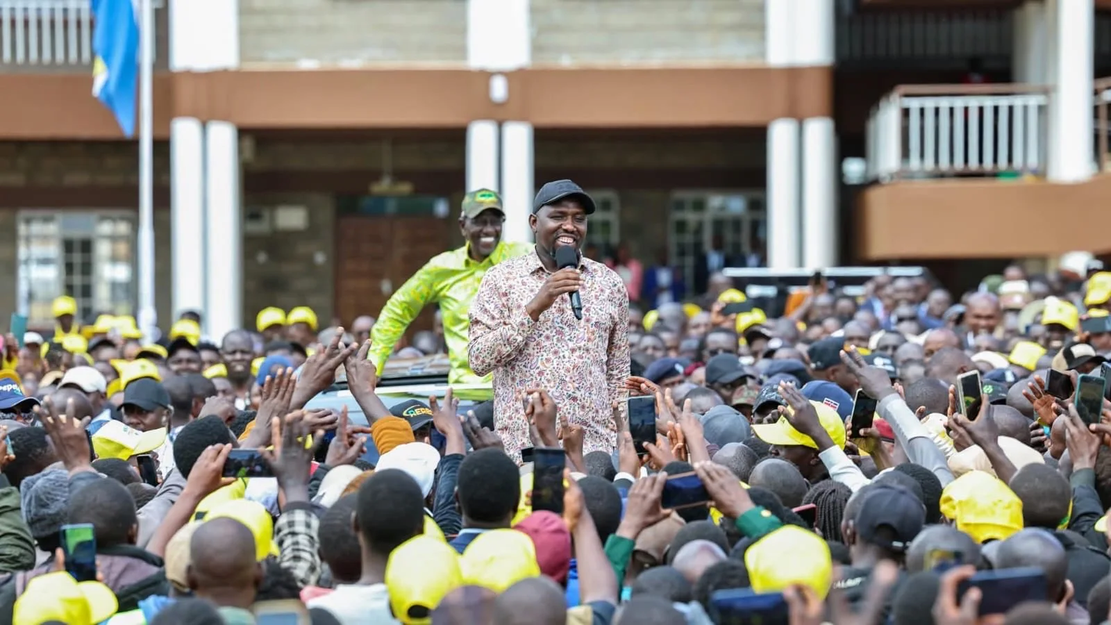 Interior CS Kipchumba Murkomen speaking during President William Ruto's tour of Uasin Gishu County on October 12, 2026