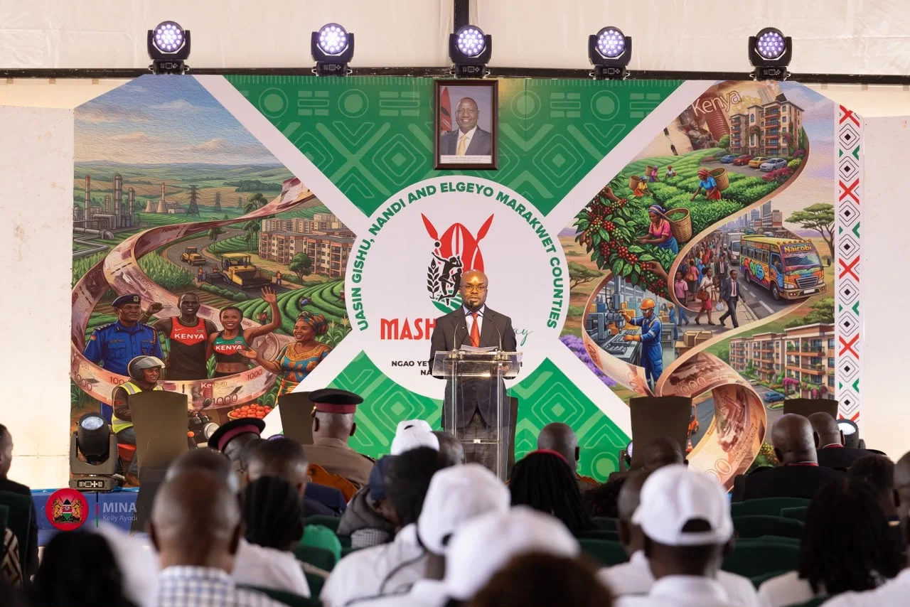 Interior Principal Secretary Raymond Omollo speaking during a forum in Uasin Gishu on October 14, 2026