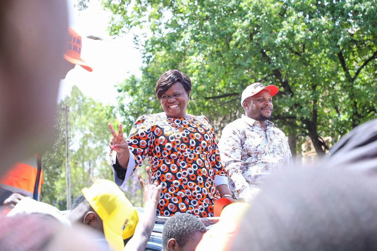 Homa Bay Governor Gladys Wanga and Langata MP Phelix Odiwour in Eldoret on October 17, 2026.