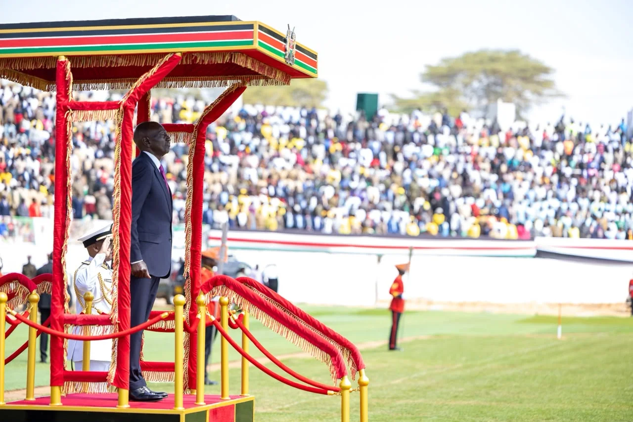 President William Ruto during Mashujaa Day celebrations in Eldoret on October 20, 2026.