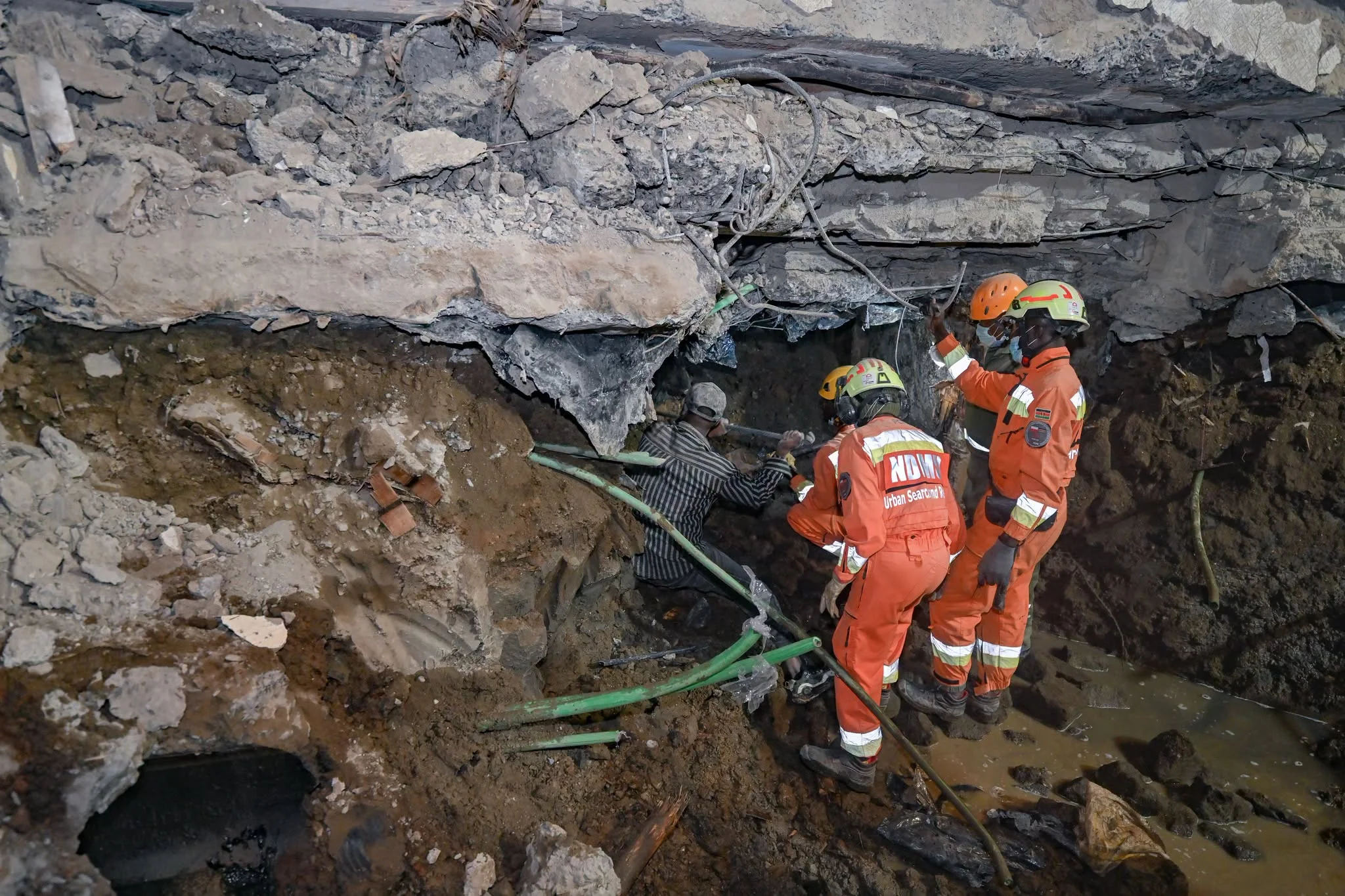 Rescue operation on site following the collapse of a multi-storey building under construction in Eastleigh 9th Street, Nairobi on October 23, 2026