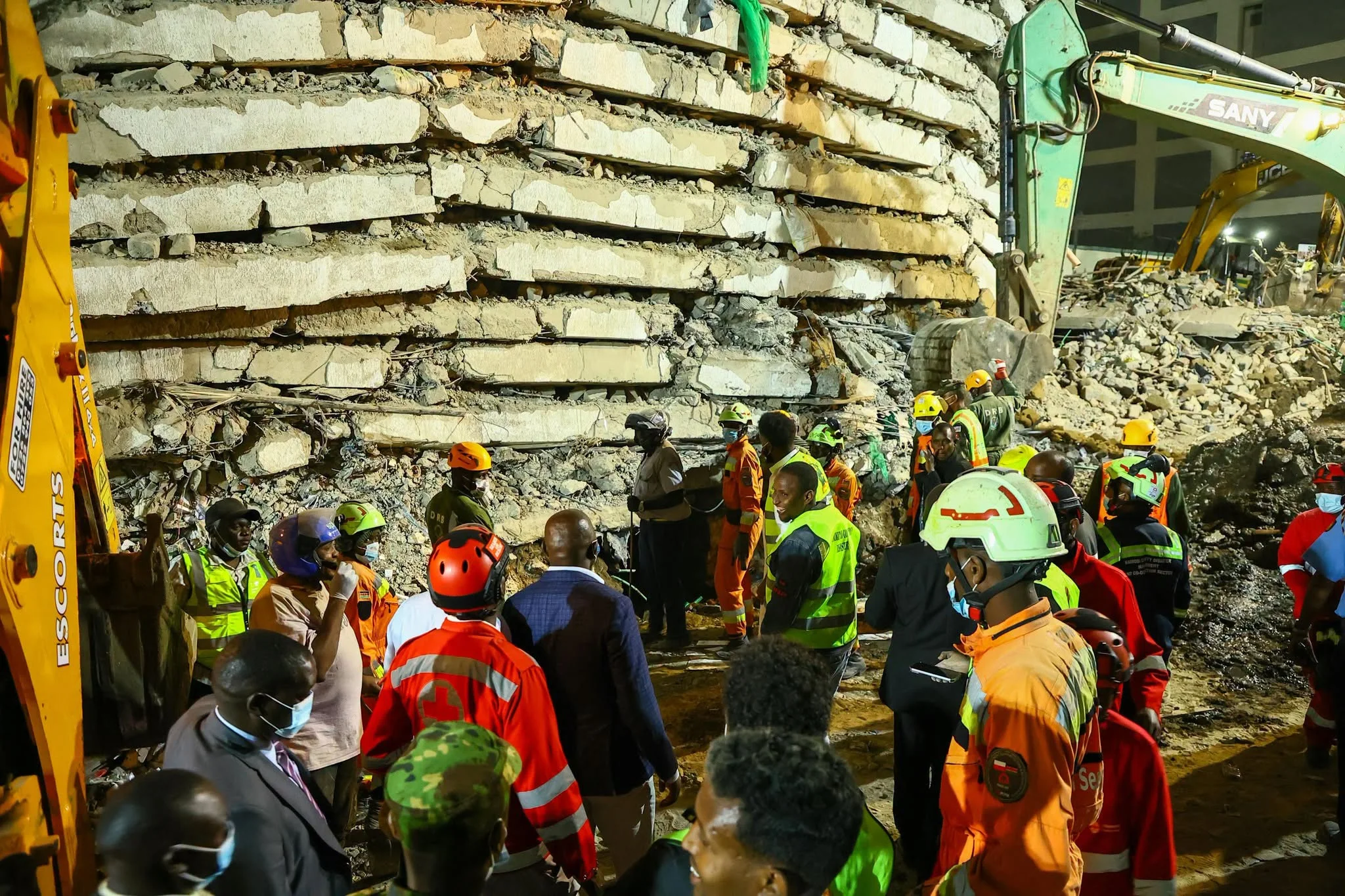 Rescue operation on site following the collapse of a multi-storey building under construction in Eastleigh 9th Street, Nairobi on October 23, 2026