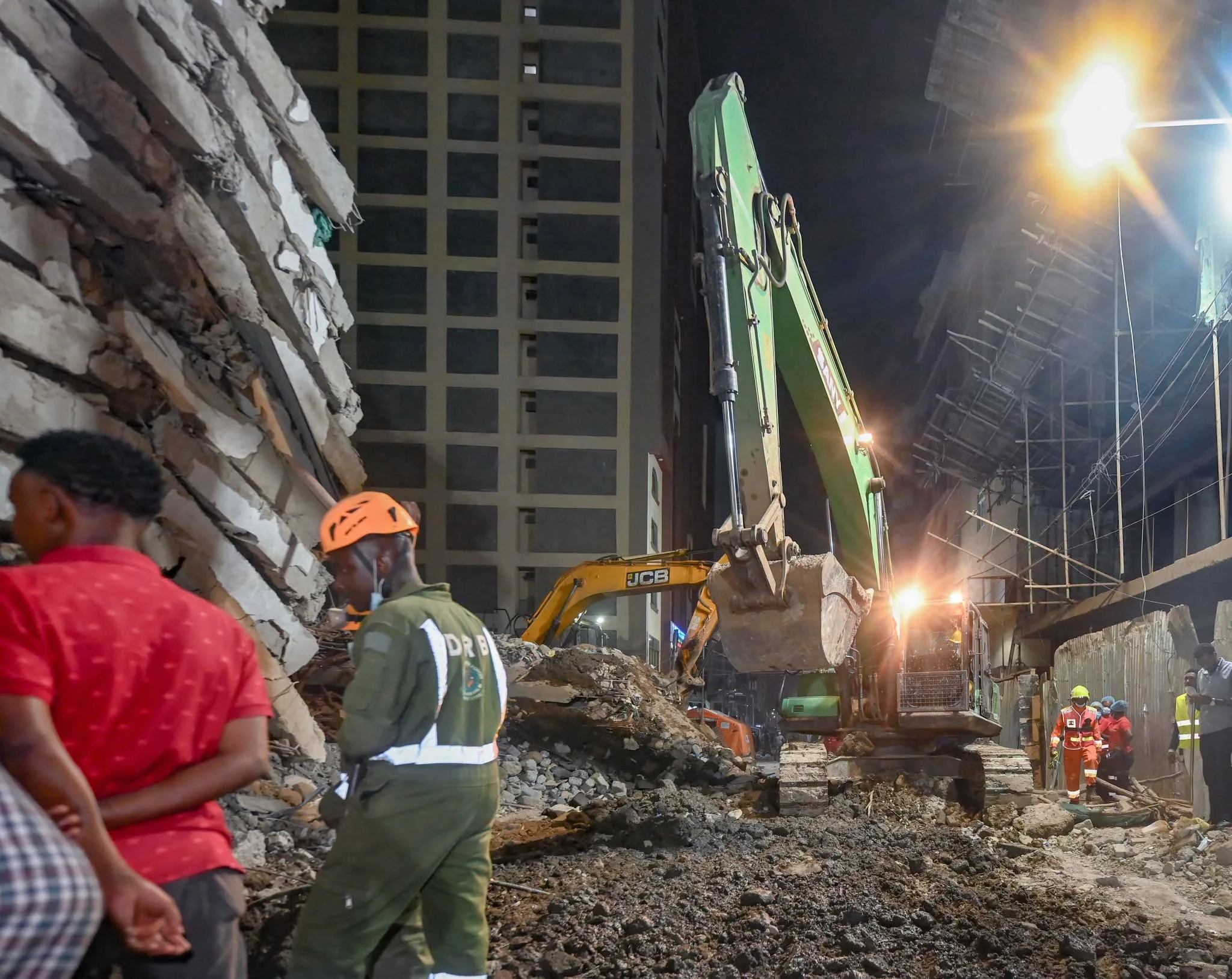 Rescue operation on site following the collapse of a multi-storey building under construction in Eastleigh 9th Street, Nairobi on October 23, 2026