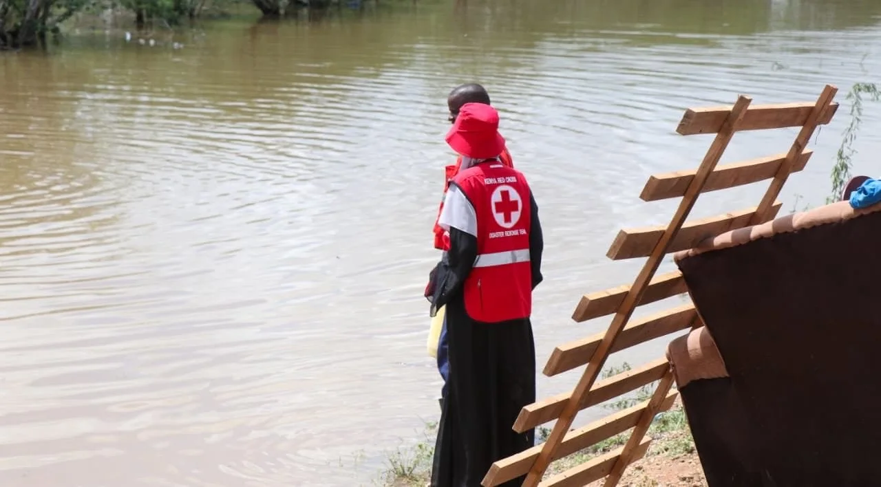 A picture showing households displaced by flooding in Tana River County.