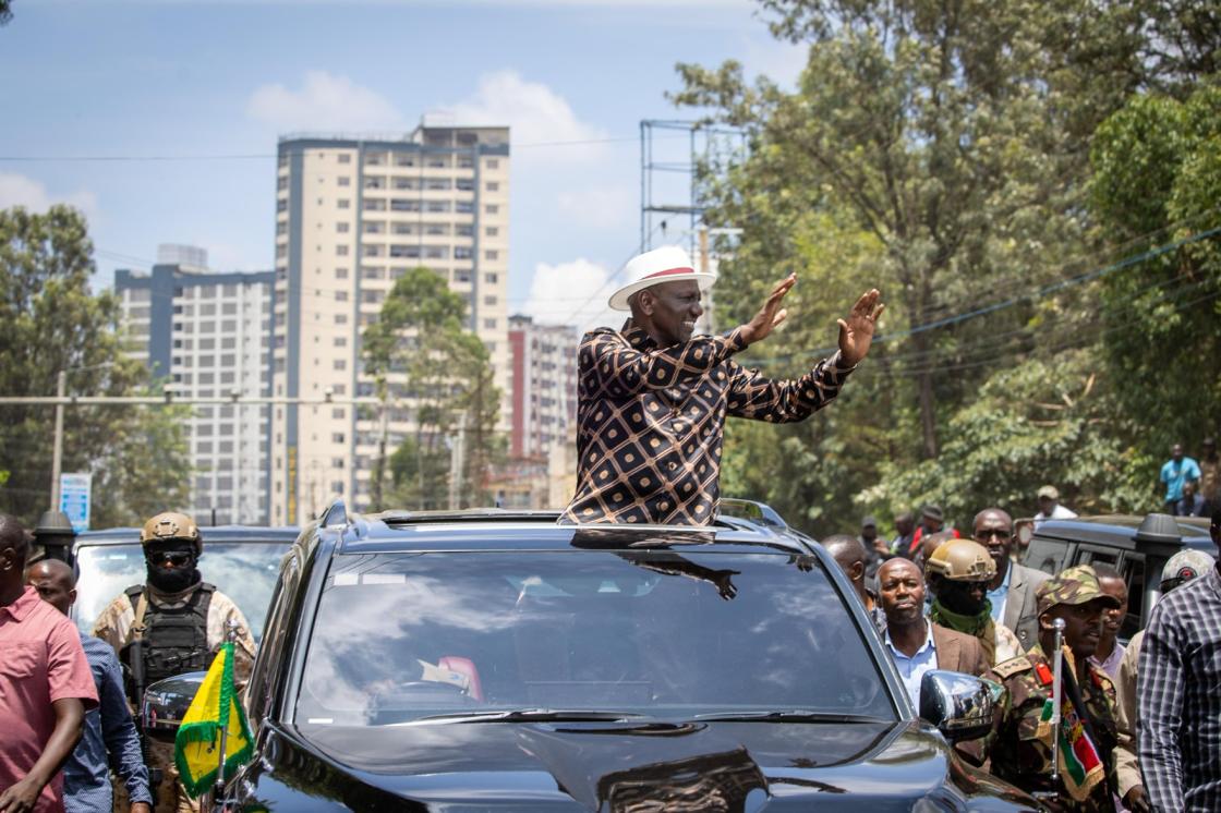 President William Ruto during a tour in Mathare, Nairobi on March 11, 2025./ PHOTO PCS