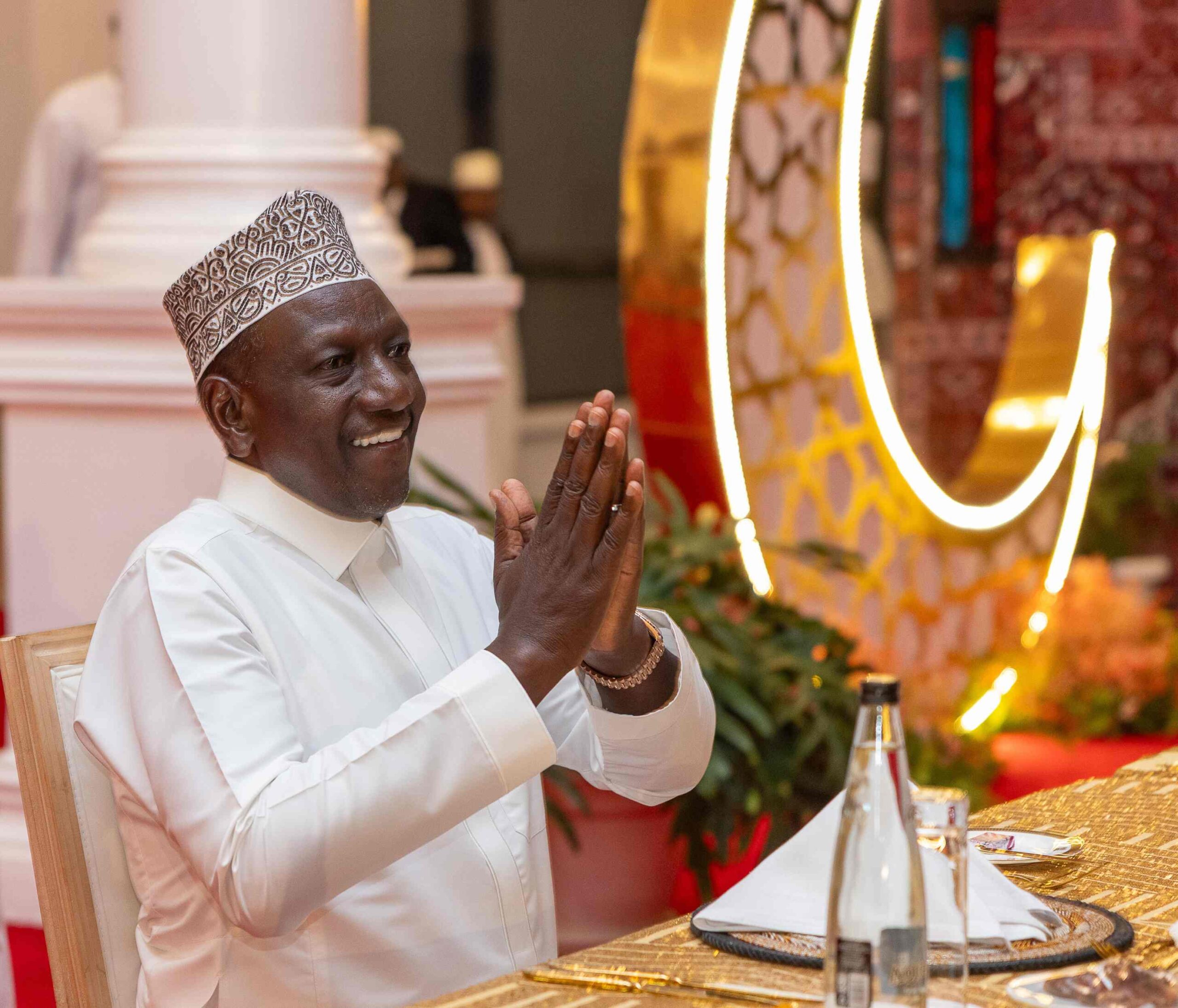 President William Ruto at State House Nairobi on Tuesday, March, 25 when he hosted an Iftar dinner for the Muslims Community. PHOTO/PCS