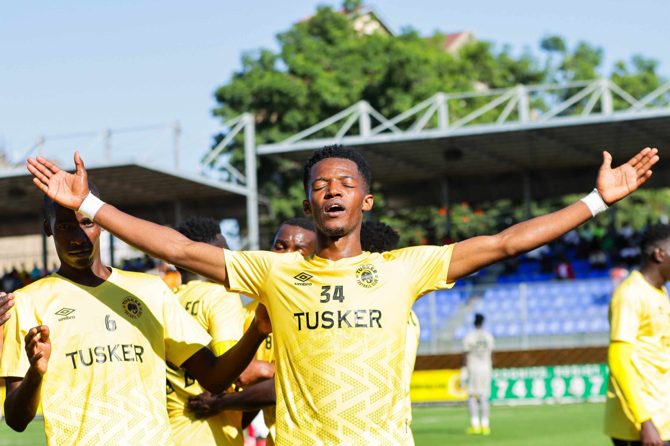 Tusker FC players celebrate a goal during a past match. PHOTO/Tusker FC X