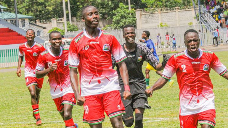Kenya Under-20 football players during a past fixture. PHOTO/Pulse Sports Kenya