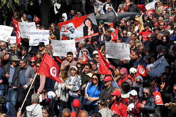Protests in Tunisia against Saied’s rule as six opposition leaders launch hunger strike