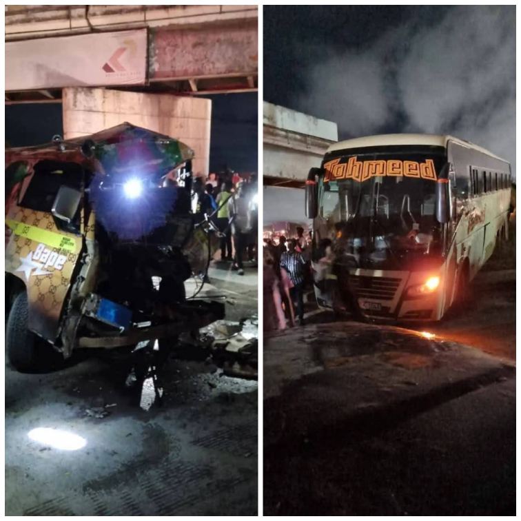 A collage of the bus and matatu involved in the Kibarani accident. PHOTO/