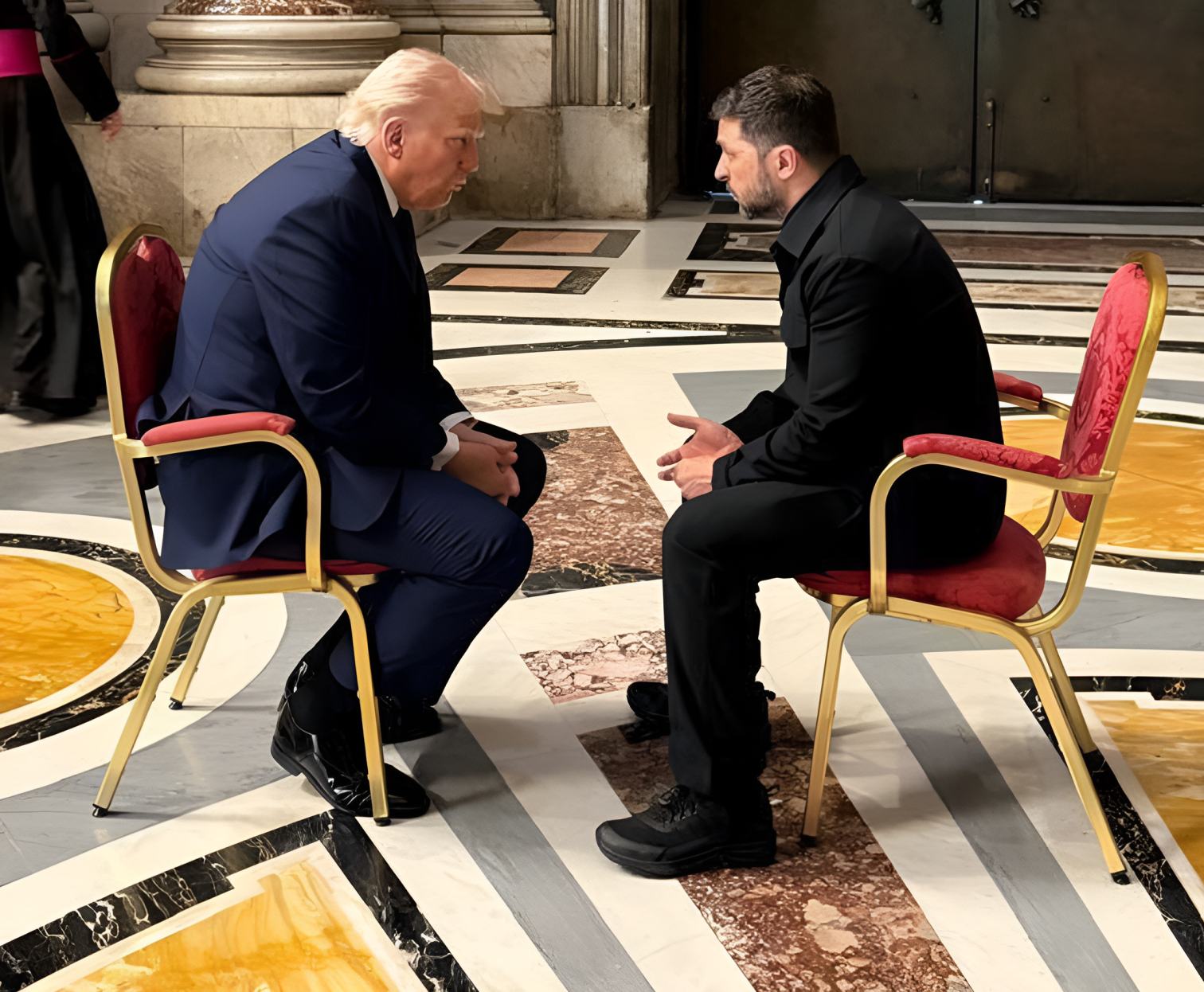 Zelensky and Trump meet briefly in Rome