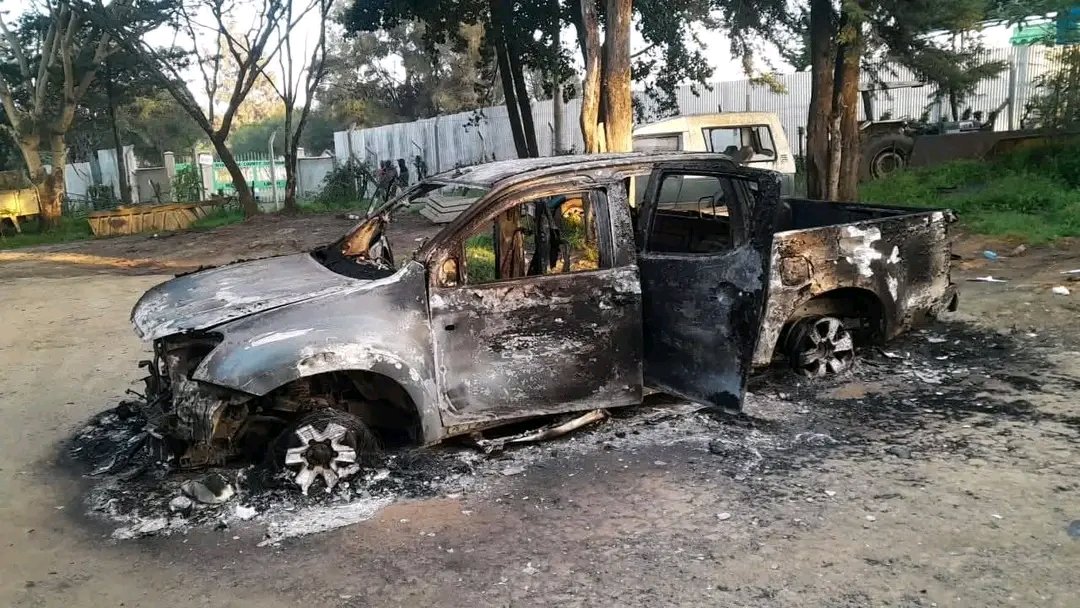 Olkalou chaos: Gen Z protesters torch 26 county vehicles