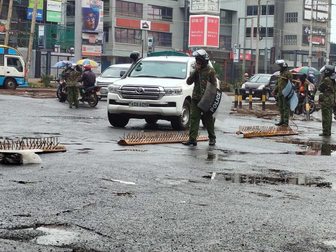 A police roadblock in Westlands, Nairobi along the Waiyaki Way. PHOTO/Handout