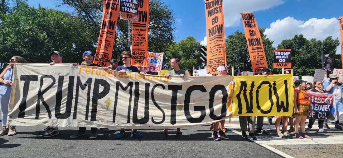 Protesters in Washington rally against Trump’s National Guard deployment