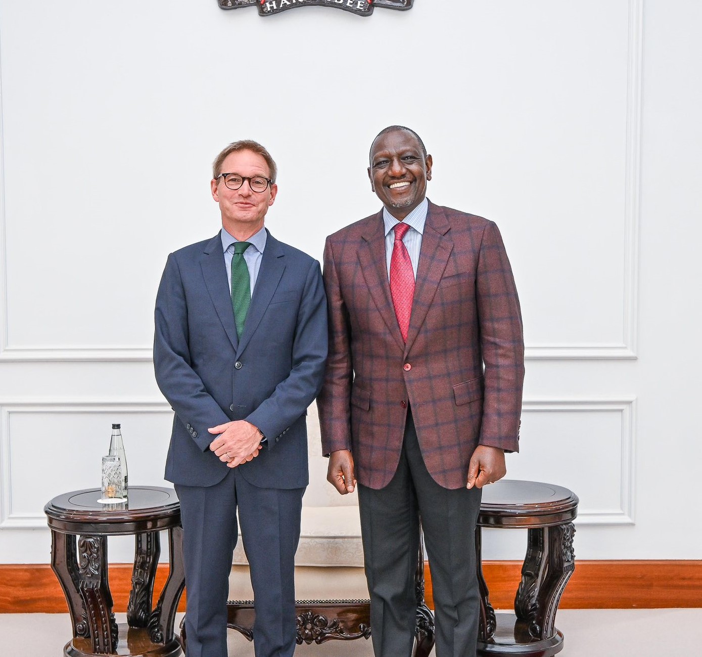 President Ruto bids farewell to British high commissioner Neil Wigan