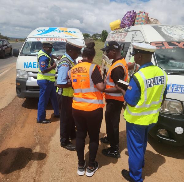 NTSA officers and traffic police conduct road safety compliance checks along Mombasa Road on December 22, 2025.